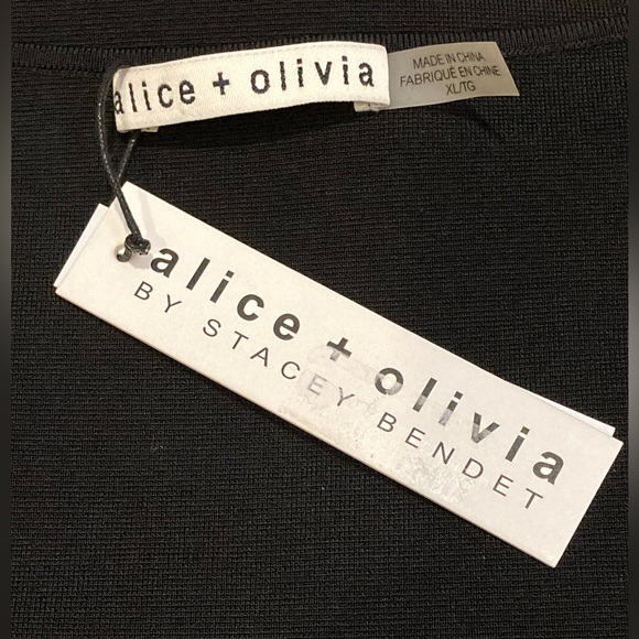 NWT Alice + Olivia Saria Halter Neck Black Top - Sz XL - Picture 5 of 7